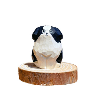 Wood Carving Border Collie Gift Decorative Item <strong>Figurine</strong> Birthday Gifts Purely <strong>Hand</strong>-carved Wood Products New Style Handicrafts - Product Image 5