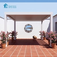 Pergola en aluminium Sweet Home 3x6m, toit rétractable motorisé à lames orientables, imperméable, écologique, résistant aux intempéries