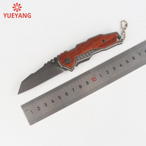Yueyang Mini Titan Cắm Trại Ngoài Trời sinh Tồn EDC gấp dao tiện ích di động 3Cr13 lưỡi thép không gỉ tay cầm gỗ tự làm - Product Image 6
