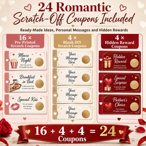 Libro de Cupones Románticos Personalizados para Rascar, <span class=keywords><strong>24</strong></span> Cupones de Amor con Tarjetas DIY y Recompensas Ocultas, Regalo para Novio o Esposo - Product Image 5