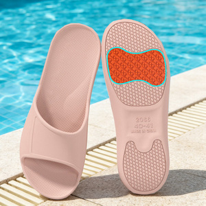 Tpr Non Slip Sole <b>Slippers</b> Soft Soled Shower <b>Slippers</b> For Home Bathroom Women Flat Heel All Season Purple - Product Image 3