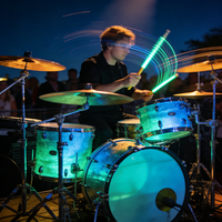 Wiederaufladbare LED-Leuchtende Drumsticks Transparente Fluoreszierende Trommelstöcke für Nacht-Auftritte