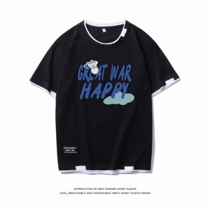 เสื้อยืดแขนสั้นผู้ชาย พิมพ์ลาย แฟชั่น ใส่สบาย ระบายอากาศได้ดี เหมาะสำหรับใส่ลำลองกลางแจ้ง ทรงหลวม ใส่ได้หลายโอกาส - Product Image 2
