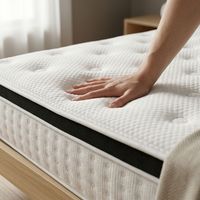Matelas hybride moderne et durable à ressorts ensachés, 25 cm d'épaisseur, fourni directement par l'usine, logo personnalisé, mousse ondulée en boîte pour projets hôteliers