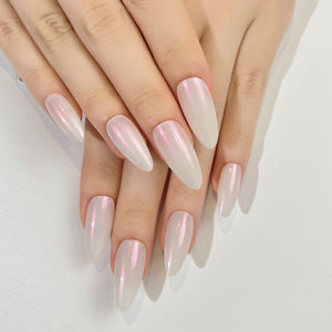 Ongles à Presser Haute Qualité Style Français Œil de Chat Aurore Amande en <span class=keywords><strong>Gel</strong></span> Doux, <span class=keywords><strong>Faux</strong></span> Ongles Autocollants Marque Privée pour Doigts - Product Image 2