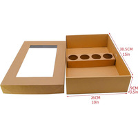 Carton de pâtisserie brun Kraft Boîtes de service à plateau de pique-nique robustes avec couvercle Boîte à brunch jetable remplie de manière stable