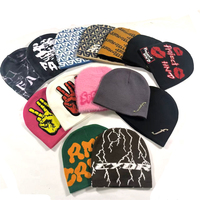 Bonnet personnalisé en jacquard brodé avec logo, en acrylique tricoté, chaud pour l'hiver, style streetwear, bonnets personnalisés