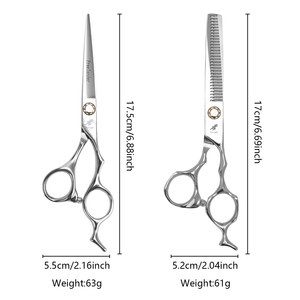 Tijeras de 6,88 pulgadas Diseño de acero inoxidable Tijeras de peluquero de alta calidad Herramienta de peluquería Tijera de corte de pelo - Product Image 1