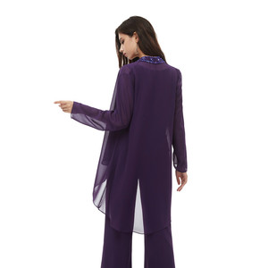 3Pcs <span class=keywords><strong>Pantalon</strong></span> Costume pour Femmes 2020 New Purple Fashion Wholesale Mother of the Bridal Dress Plus Size Evening Dress Suits - Product Image 6