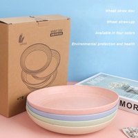 Meilleures ventes : Ensemble d'assiettes à collation écologiques pour enfants, motif végétal coloré, en plastique de paille de blé, petit format, pour restes et os
