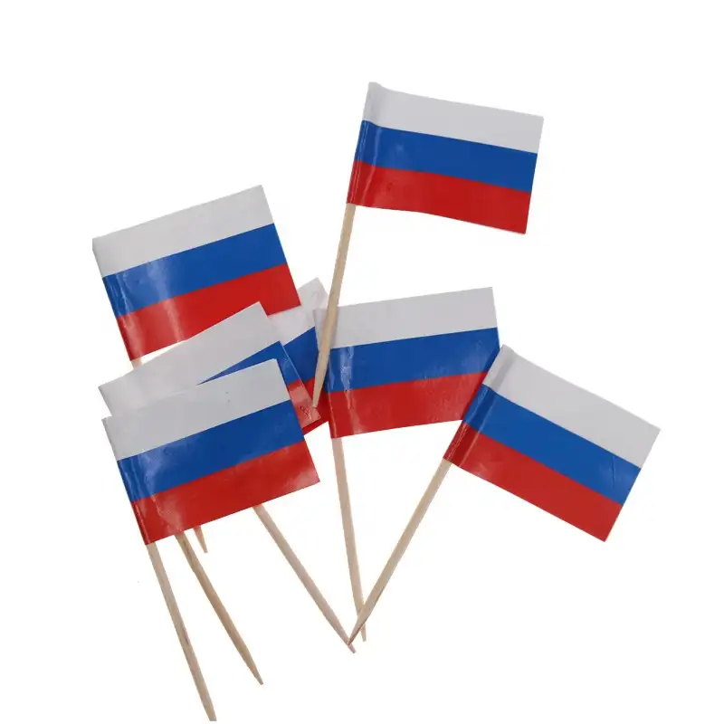 2022 стране российские зубочистка флаг 50 шт./пакет для капкейка-Мини-палка флаги выбирает украшение партии французский флажок для торта