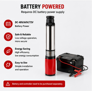 Bomba de Agua Solar Sumergible de Gran Caudal 48/60/72V 400W de Bajo Consumo para Pozos Profundos, Baja Presión, Limpia, OEM - Product Image 5
