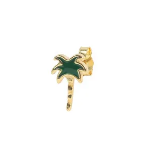 Fashion New Gold Plated Sterling Silver Coconut Tree Earrings Irregular Ladies Earrings