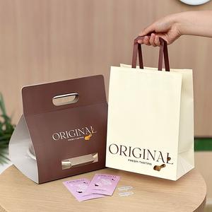 Bolsa de papel Kraft de embalaje personalizado respetuoso con el medio ambiente biodegradable marrón comida rápida para llevar restaurante de <span class=keywords><strong>entrega</strong></span> - Product Image 1