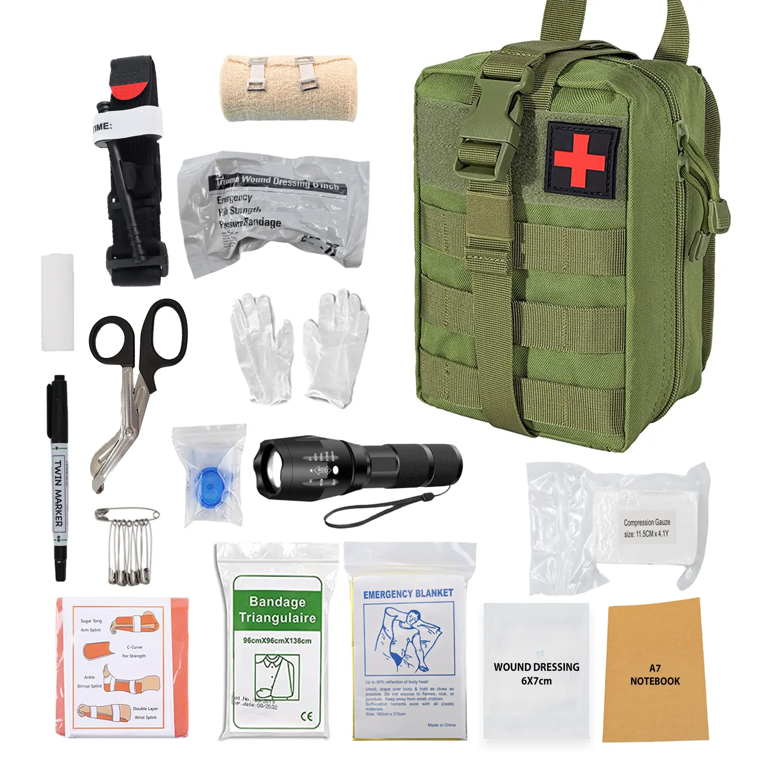 Anthrive 2022 sac de Combat en Nylon de survie d'urgence de sauvetage médical en plein air, Kit de premiers soins IFAK individuel pour les traumatismes tactiques
