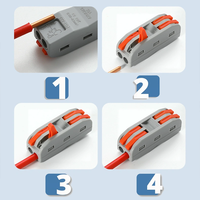 Connecteur de câblage à levier 4 voies 32A PCT-214 le plus vendu – Bornier de raccordement rapide en gros pour boîtier de jonction d'éclairage