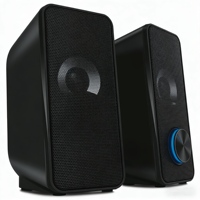 Altavoz JSP001 USB 2.0 de 2 Canales con Control de Volumen, Entrada de Línea de 3.5 mm, Salida de Alimentación USB para Computadora y Altavoz de Cine en Casa para PC