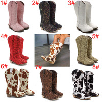 Bottes de cowboy en cuir, bottes western, chaussures pour enfants, bottes de cowgirl, chaussures d'hiver, chaussures plates pour enfants, bottes western personnalisées, chaussures décontractées