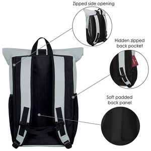 Custom Daypack Made From Recycled Pet Bottles Rucksack for Leisure <b>Roll</b> <b>Top</b> <b>Backpack</b> - Product Image 4