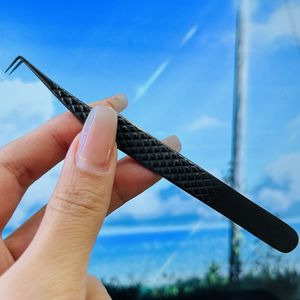 Pinset Bulu Mata Stainless Steel Berlian Merah Muda Pegangan Pinzette Aplikator Pinzette Volume Tinggi Pinset Bulu Mata - Product Image 4