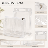Sac cosmétique personnalisé en gros, pochette de voyage en PVC, sacs de rangement zippés en PVC, sac cosmétique transparent en EVA avec fermeture éclair, sac de voyage autoportant