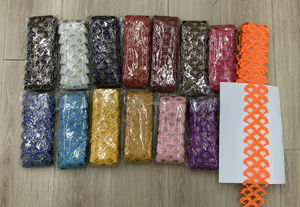 Hecho a mano 3D nuevo diseño bordado encaje apliques flor parche guipur Technics lentejuelas para mujer vestido de fiesta de boda 5 yardas - Product Image 5