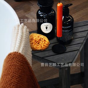 Tabouret de salle de bain en bois Yilin noir, taille personnalisable, siège de douche, repose-pieds, banc de rasage - Product Image 4