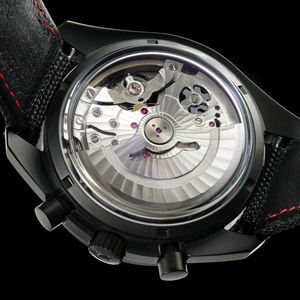 Bague en céramique noire à ouverture en forme d'anneau. Fonction de veilleuse super puissante. Surface en verre saphir miroir. Montre mécanique pour homme - Product Image 2