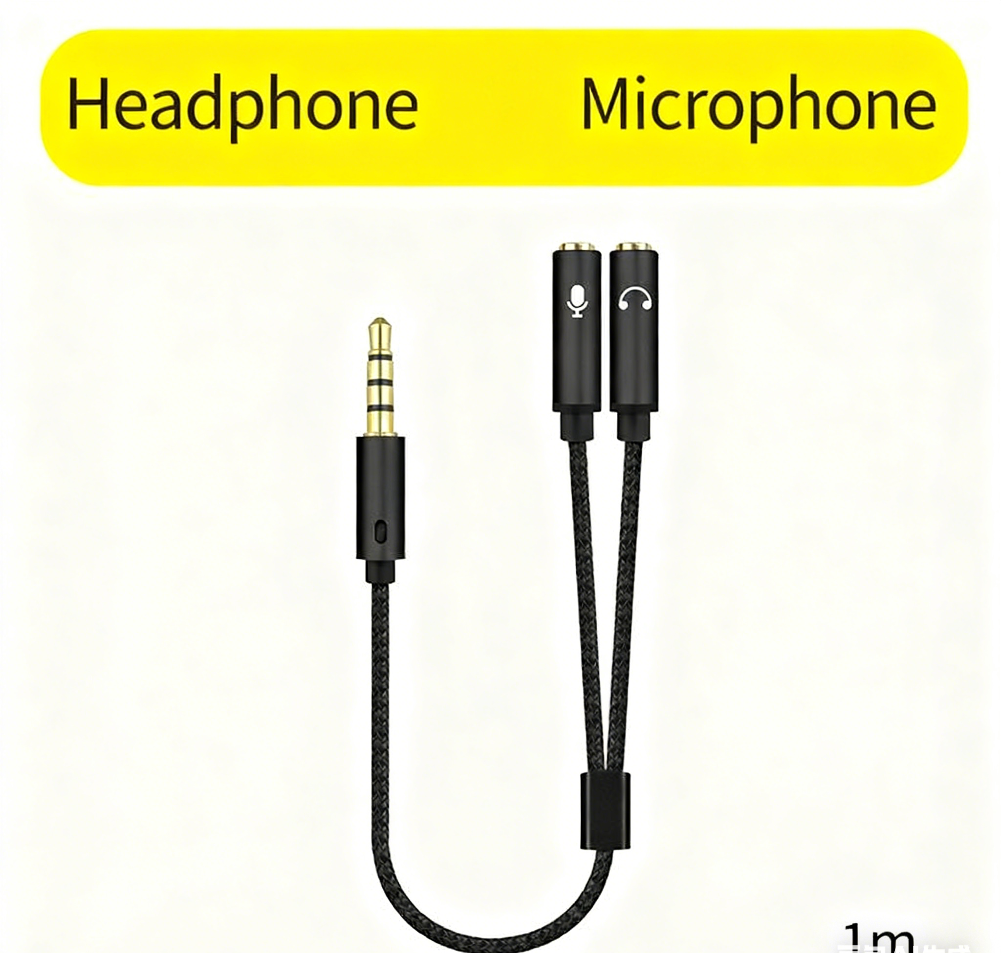 Single male to dual female-black braided alloy durable 025m