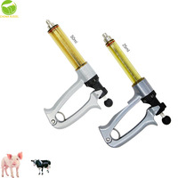 Injecteur vétérinaire métallique semi-automatique réglable continu 50 ml 25 ml, injecteur de vaccin réutilisable pour animaux, pour bovins