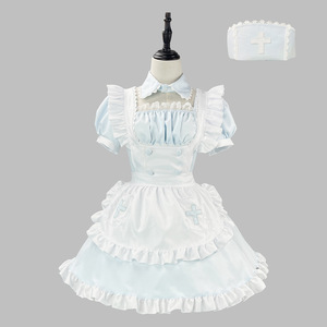 Angelic Light Blue Medical Style Maid Outfit Cosplay Costume Performance Costume Spring 2023 - Product Image 1