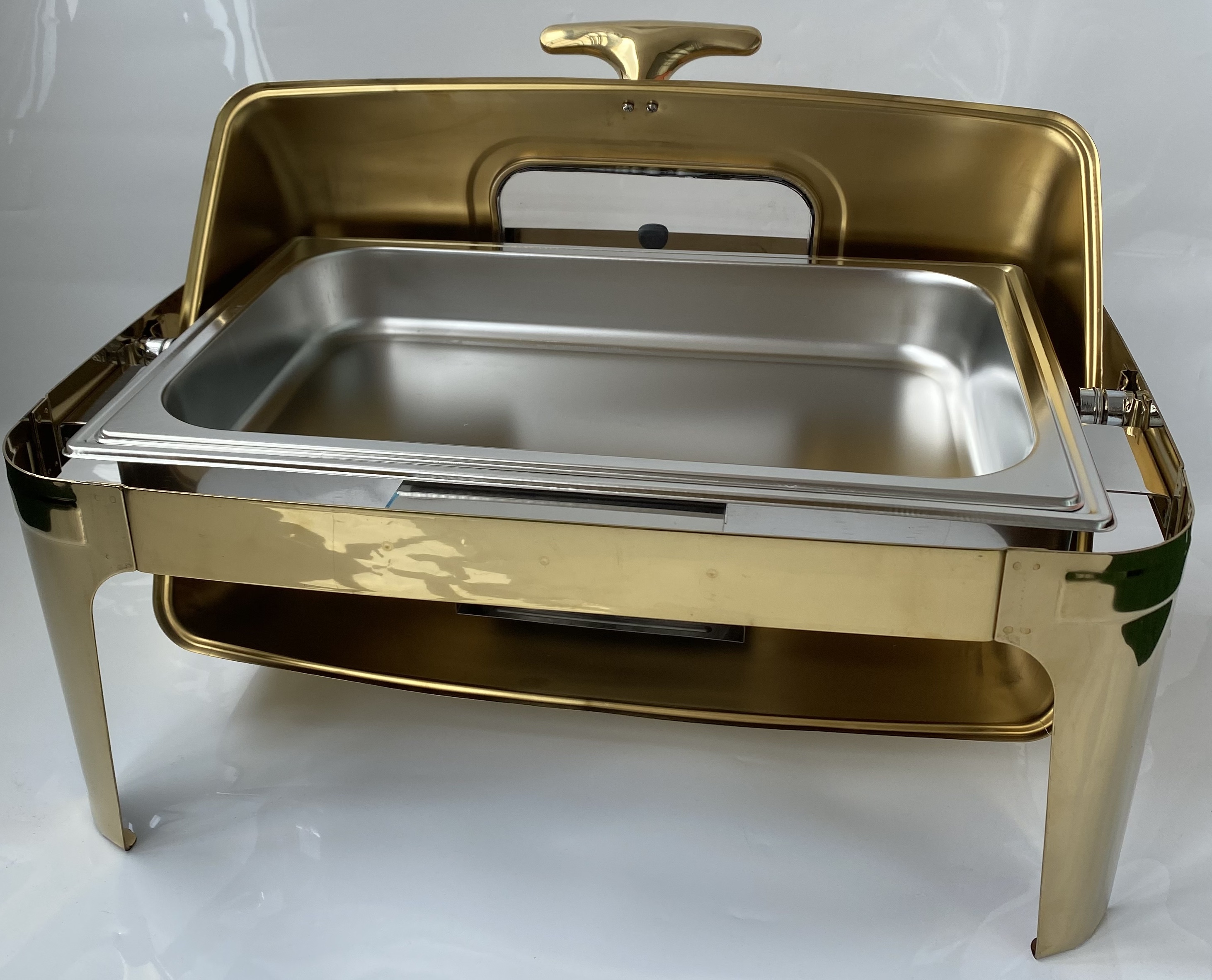 Wholesale Rectangular Roll Top Chafing Dish Buffet Chaffing Dishes Sets Catering Equipment Stainless Steel Food Warmer For Sale