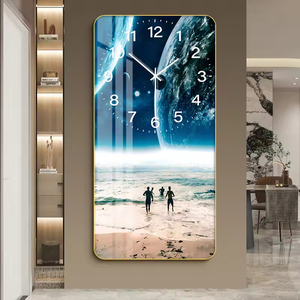 Grande orologio rettangolare moderno pittura decorativa di cristallo porcellana moda per la casa per le <span class=keywords><strong>pareti</strong></span> del soggiorno e del ristorante - Product Image 6