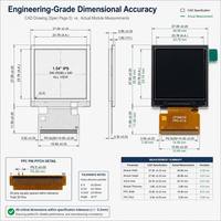BOE TMK Modul LCD TFT Persegi 1,44 Inci Perangkat Medis Genggam Tertanam dengan Layar Sentuh Resistif 128x128 Antarmuka SPI Keandalan Tinggi
