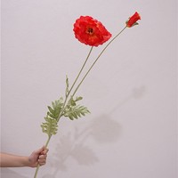 Fleur de pavot artificielle en soie à longue tige de 109 cm pour la décoration d'événements