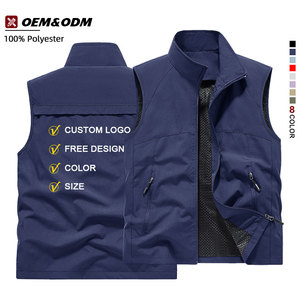<span class=keywords><strong>Gilet</strong></span> de travail personnalisé pour homme, brodé, avec plusieurs poches, léger, sans manches, fermeture éclair intégrale - Product Image 1
