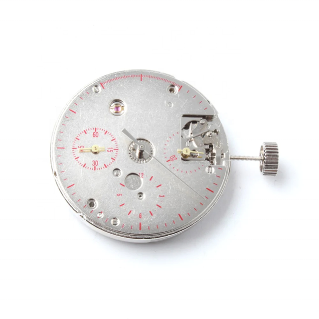 Furitime ST1901 SeaGull Automatic Mechanical Chronograph Watch Movement 22 Jewels 31.3MM Silver 6.25mm Thickness China