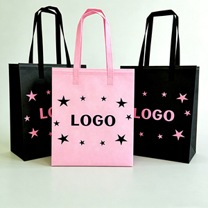 Sac fourre-tout non tissé personnalisé avec logo, recyclable, résistant à l'humidité, pour gâteaux au chocolat, collations, pique-nique, voyage, avec poignée longue - Product Image 1