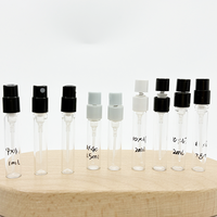 Mini flacon pulvérisateur cylindrique 1ml 1.5ml 2ml 2.5ml en verre transparent sérigraphié pour parfum et diffuseur à bâtonnets