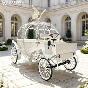 Charrette électrique personnalisée en forme de citrouille, sans chevaux, pour cérémonie de mariage, visite de parc, événement, défilé, décoration - Product Image 1