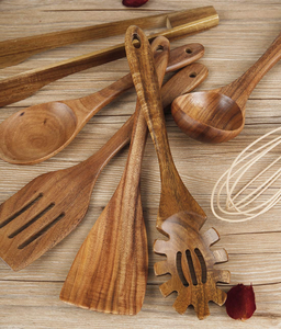 Utensilios de Cocina Profesionales para el Hogar, Juego de Utensilios de Cocina de Madera de Acacia y Teca, Utensilios de Cocina de Madera - Product Image 4