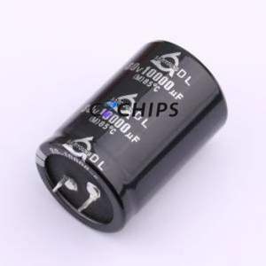 Condensateur électrolytique en aluminium à encliquetage DL80VN10000M35*50 VN, composant traversant THT, D35xL50mm 10000uF 20% 80V 10mm - Product Image 1