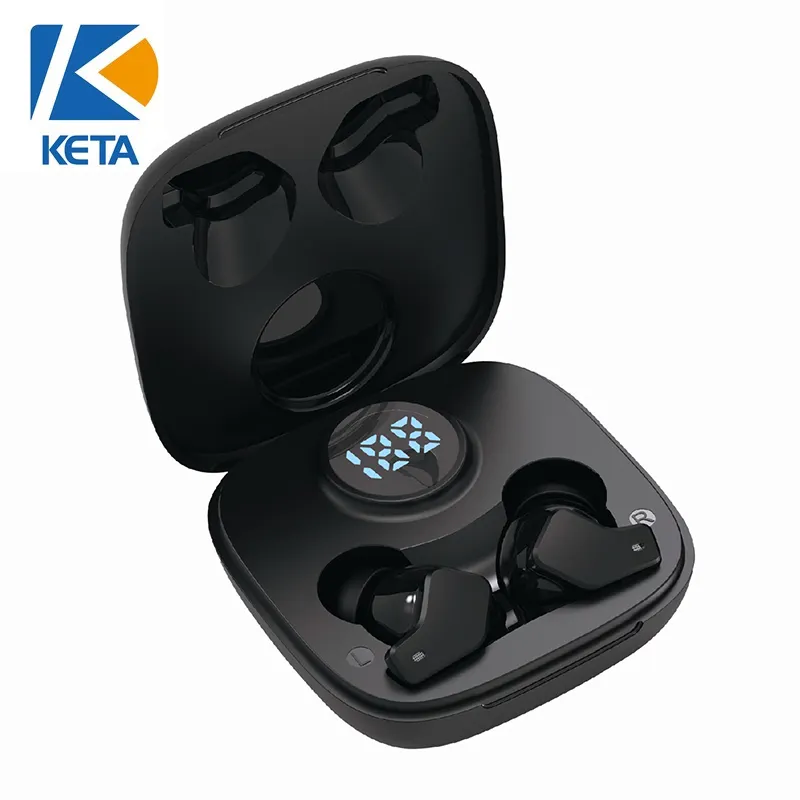 Gaming earbuds with microphone TWS Wireless Blue tooth Earphone Wireless Earbuds Low Latency BT Chip LED Screen