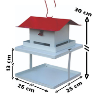 Mangeoires à oiseaux personnalisées JH-Mech, grande capacité de stockage de graines, double niveau, double plateau, alimentation multi-aliments, couvercle rabattable, mangeoire à oiseaux de grande taille