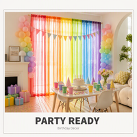 Voilage Transparent Arc-en-ciel 6 Couleurs en Terylène – Panneaux pour Décoration de Mariage et Fêtes – Vente en Gros Direct Usine