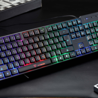 Clavier et souris de jeu USB T-WOLF TF200 de haute qualité en russe et en arabe, taille standard, avec rétroéclairage LED RVB, fonctionnement à membrane