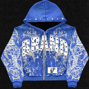 Full <b>Zip</b> Casual Fashion Men Hoodies Men's Loose Fit Graphic Print Hoodie with Zipper Urban Streetwear Fashion Men Hoodies - Product Image 6