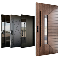 Porte d'entrée intelligente moderne de style américain en aluminium de haute qualité, porte blindée en acier pour la sécurité de la maison, porte pivotante pour maison