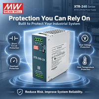Alimentation électrique sur rail DIN MEANWELL XTR-240-24 24VDC 10A 240W, format compact 48mm de large, pour armoires de commande de machines PLC