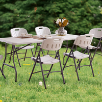 Table rectangulaire de camping Table de pique-nique pliante Ensemble de salle à manger Mobilier d'extérieur moderne de luxe